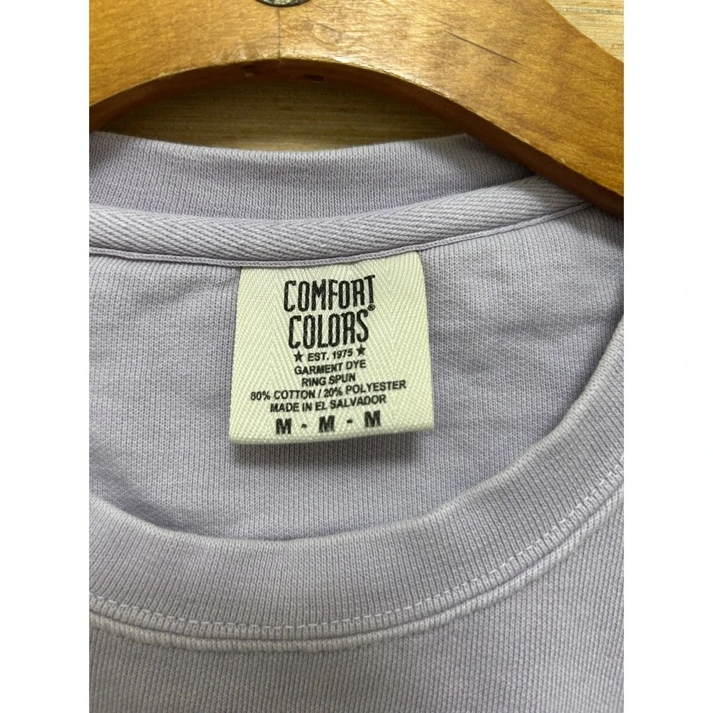 Comfort Colors LSU Saxophones Sweatshirt Mens Medium Purple Garment Dye Pullover